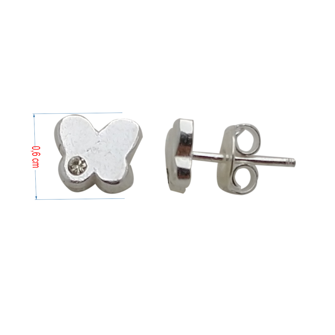 Brincos de prata 925 Borboleta strass